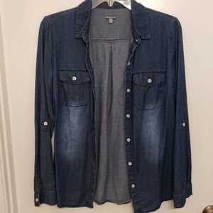 B2G1FREE Dark chambray button down shirt